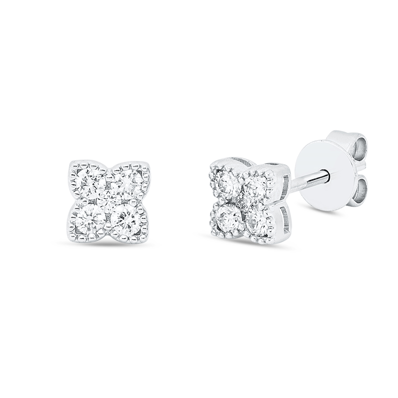 Ohrstecker    aus 750/-18 Karat Weißgold mit 10 Diamanten 0