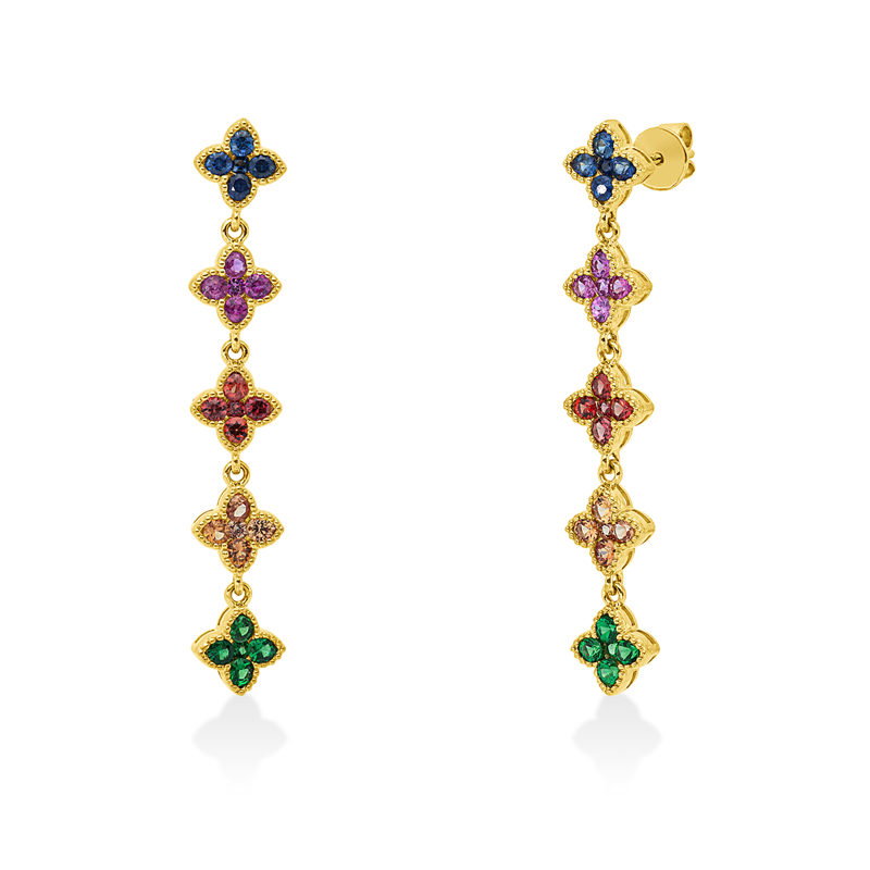 Ohrstecker mit Saphir  aus 750/-18 Karat Gelbgold  