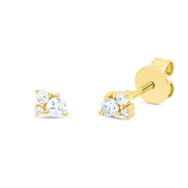 Ohrstecker    aus 750/-18 Karat Gelbgold mit 6 Diamanten 0