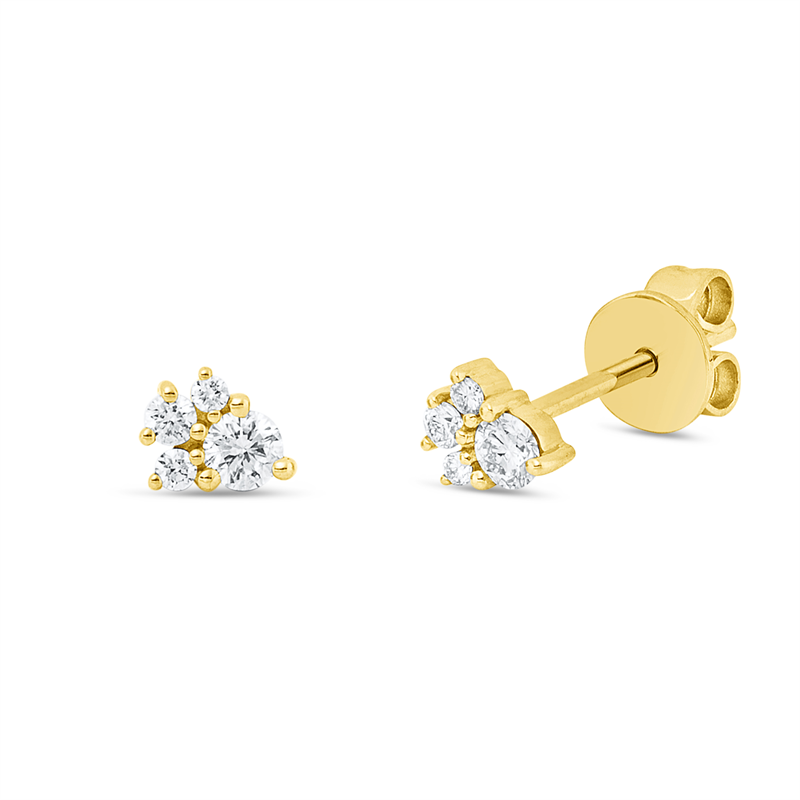 Ohrstecker    aus 750/-18 Karat Gelbgold mit 8 Diamanten 0