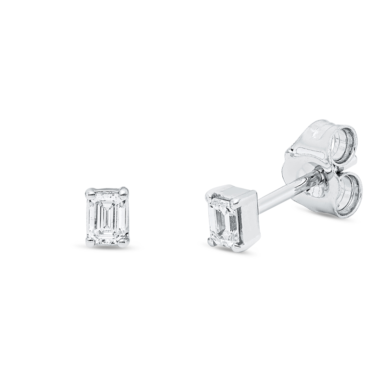 Ohrstecker    aus 750/-18 Karat Weißgold mit 2 Diamanten 0