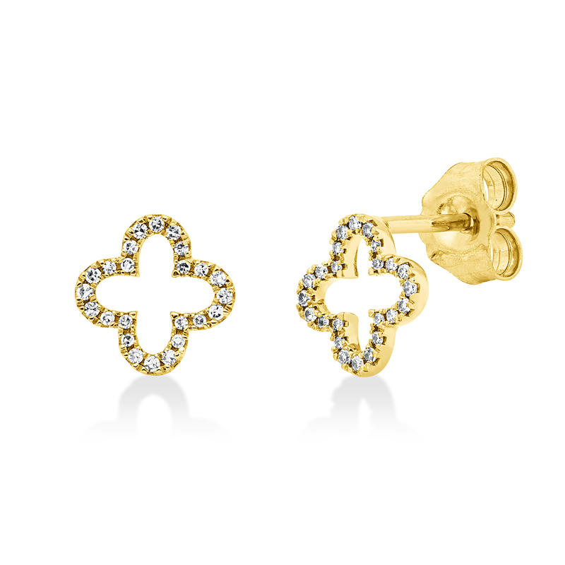 Ohrstecker    aus 750/-18 Karat Gelbgold mit 48 Diamanten 0