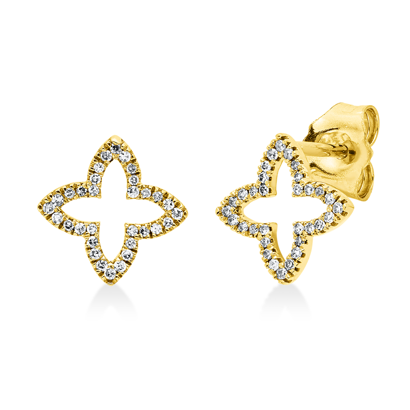 Ohrstecker    aus 750/-18 Karat Gelbgold mit 64 Diamanten 0