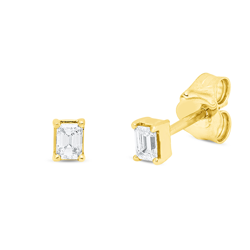 Ohrstecker    aus 750/-18 Karat Gelbgold mit 2 Diamanten 0