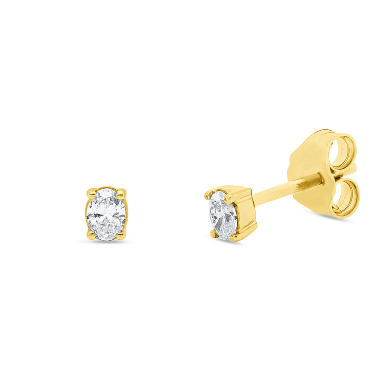 Ohrstecker    aus 750/-18 Karat Gelbgold mit 2 Diamanten 0