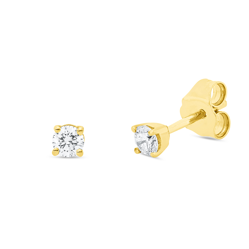 Ohrstecker    aus 750/-18 Karat Gelbgold mit 2 Diamanten 0
