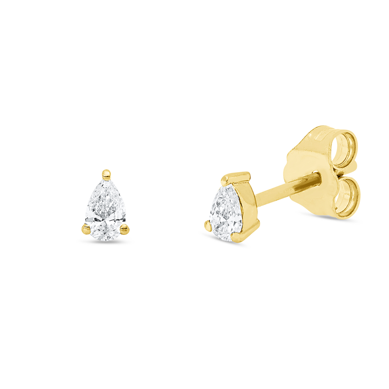 Ohrstecker    aus 750/-18 Karat Gelbgold mit 2 Diamanten 0