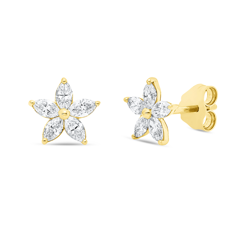 Ohrstecker    aus 750/-18 Karat Gelbgold mit 10 Diamanten 0