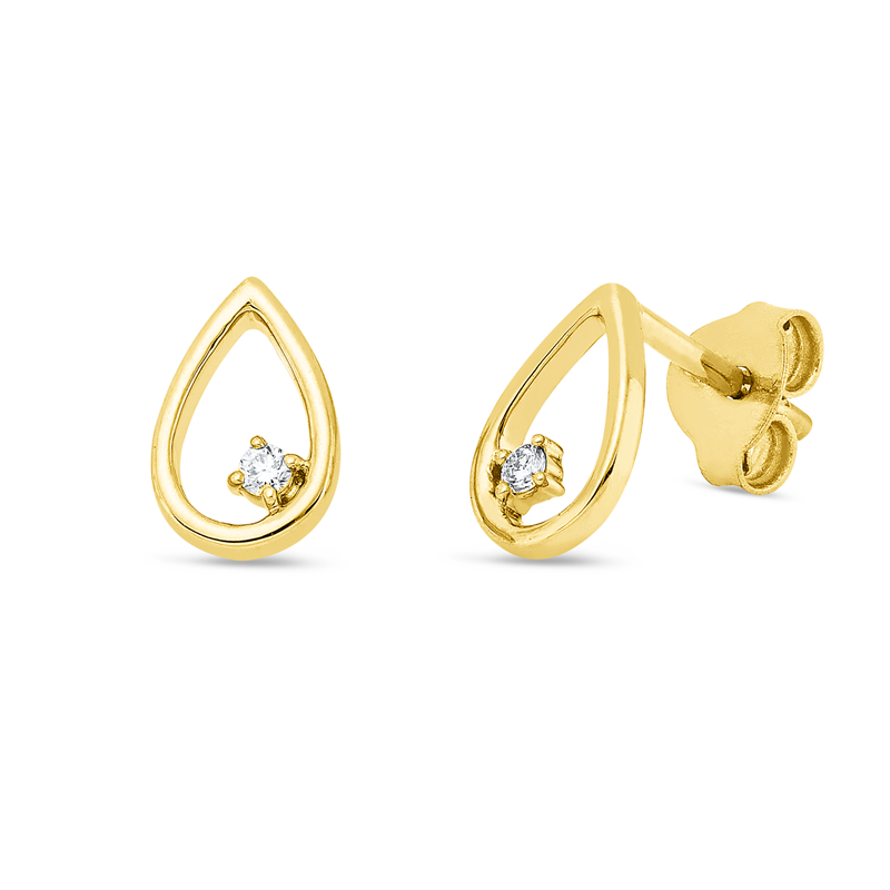 Ohrstecker    aus 750/-18 Karat Gelbgold mit 2 Diamanten 0