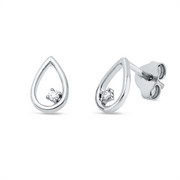Ohrstecker    aus 750/-18 Karat Weißgold mit 2 Diamanten 0