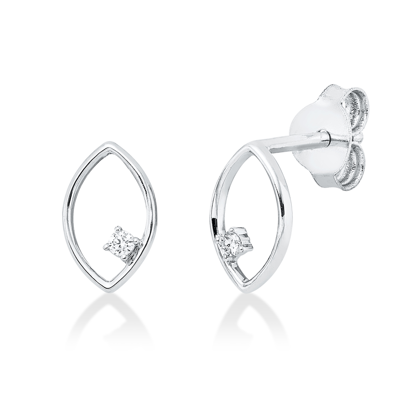 Ohrstecker    aus 750/-18 Karat Weißgold mit 2 Diamanten 0