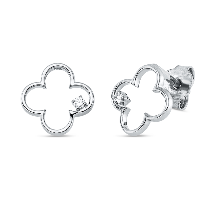 Ohrstecker    aus 750/-18 Karat Weißgold mit 2 Diamanten 0