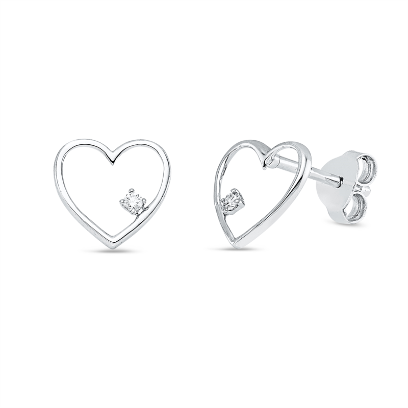 Ohrstecker    aus 750/-18 Karat Weißgold mit 2 Diamanten 0