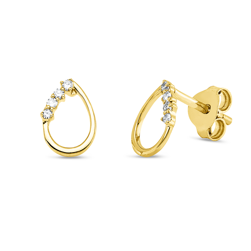 Ohrstecker    aus 750/-18 Karat Gelbgold mit 8 Diamanten 0