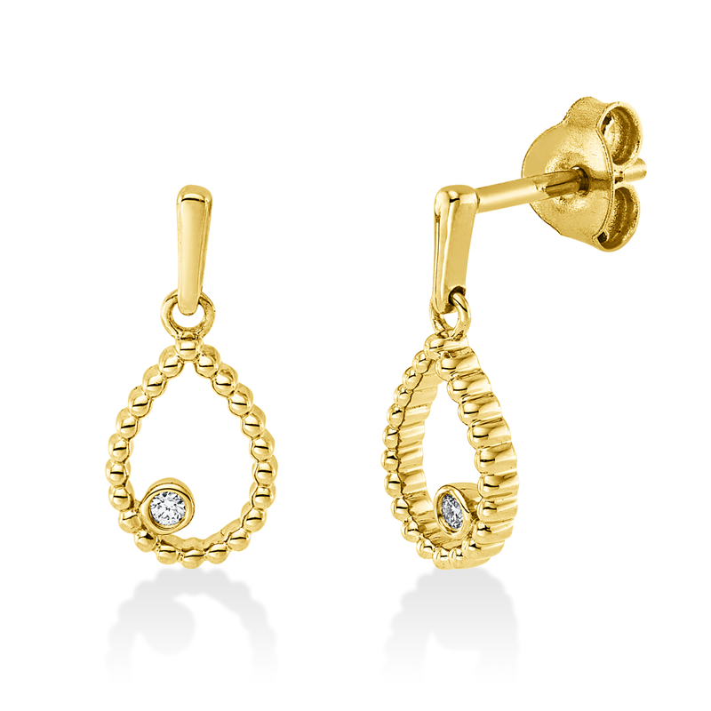Ohrschmuck    aus 750/-18 Karat Gelbgold mit 2 Diamanten 0