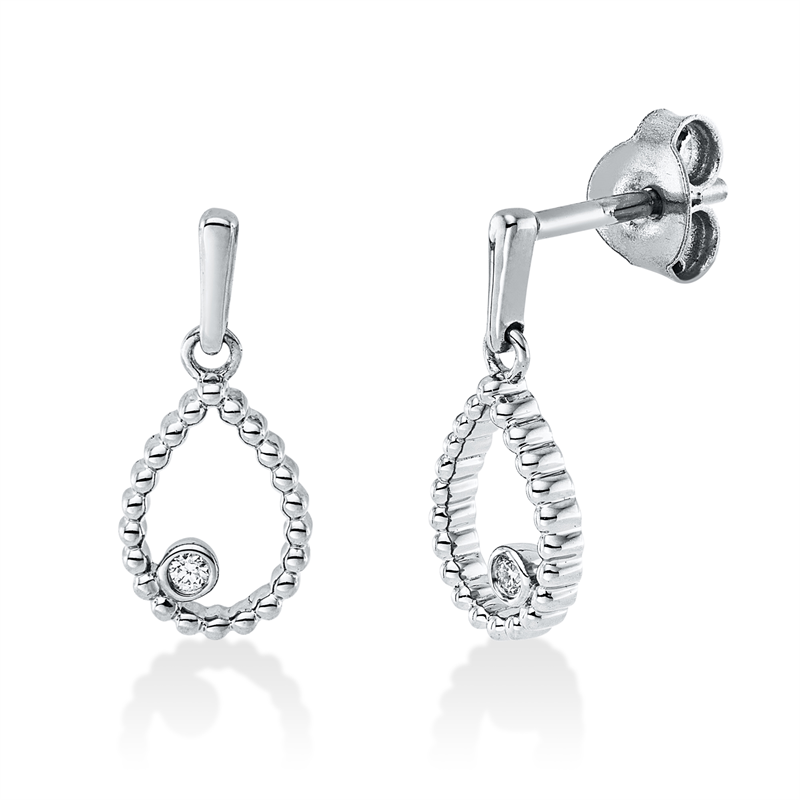 Ohrschmuck    aus 750/-18 Karat Weißgold mit 2 Diamanten 0