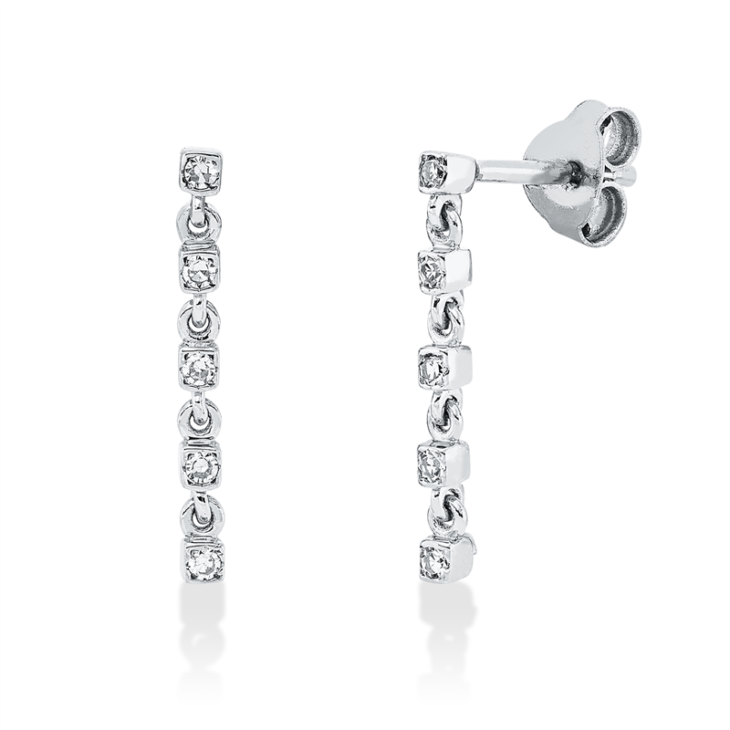 Ohrschmuck    aus 750/-18 Karat Weißgold mit 10 Diamanten 0