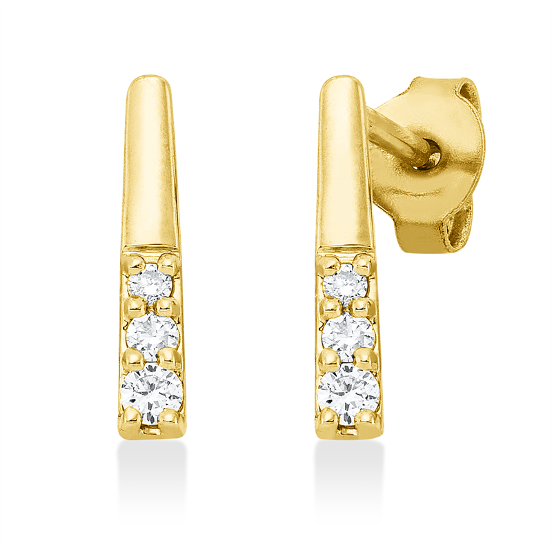 Ohrstecker    aus 750/-18 Karat Gelbgold mit 6 Diamanten 0