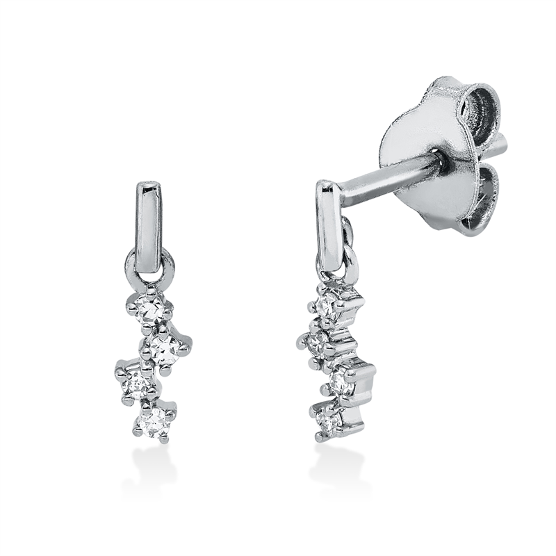 Ohrschmuck    aus 750/-18 Karat Weißgold mit 8 Diamanten 0