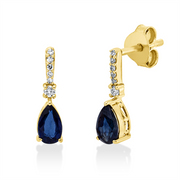 Ohrschmuck mit Saphir  aus 750/-18 Karat Gelbgold mit 12 Diamanten 0