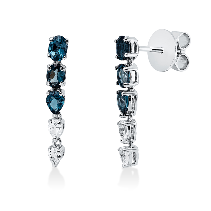 Ohrschmuck mit Topas  aus 750/-18 Karat Weißgold  