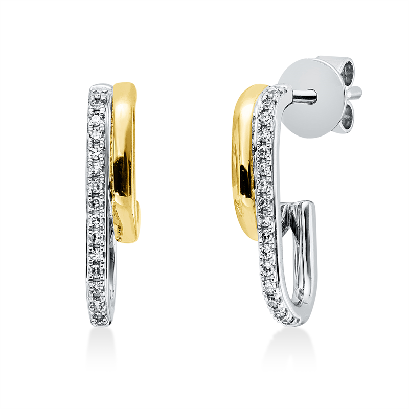 Ohrschmuck    aus 750/-18 Karat Weißgold / Gelbgold mit 32 Diamanten 0