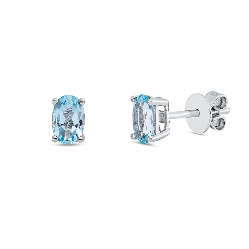 Ohrstecker mit Topas  aus 750/-18 Karat Weißgold  