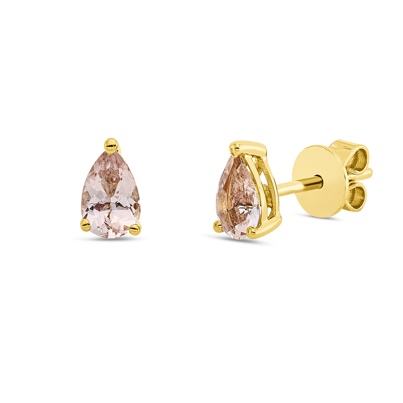 Ohrstecker mit Morganit  aus 750/-18 Karat Gelbgold  