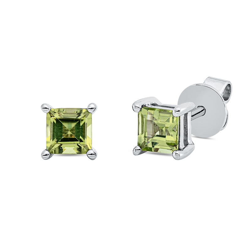 Ohrstecker mit Peridot  aus 750/-18 Karat Weißgold  