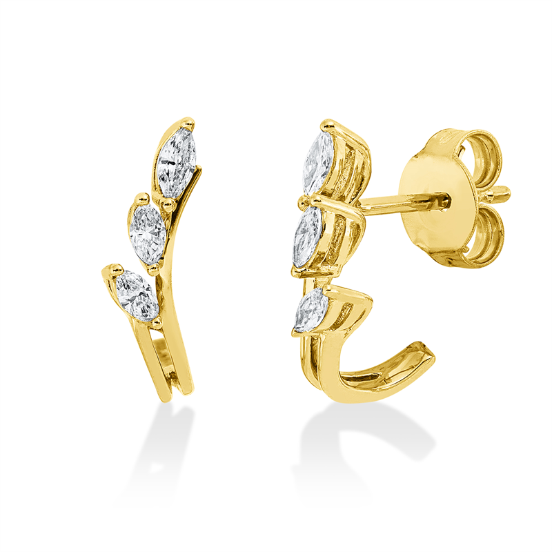 Ohrschmuck    aus 750/-18 Karat Gelbgold mit 6 Diamanten 0