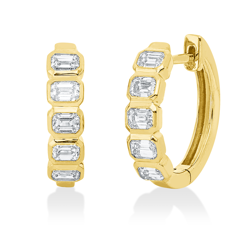 Creolen    aus 750/-18 Karat Gelbgold mit 10 Diamanten 0