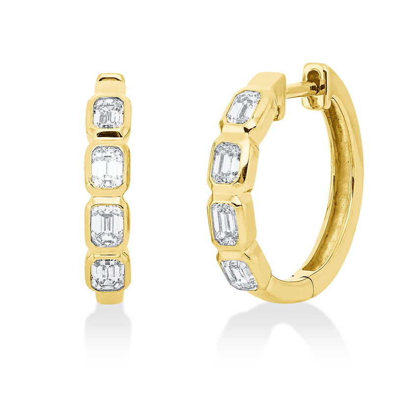 Creolen    aus 750/-18 Karat Gelbgold mit 8 Diamanten 0