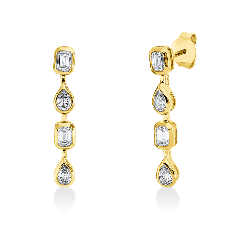 Ohrschmuck    aus 750/-18 Karat Gelbgold mit 8 Diamanten 1