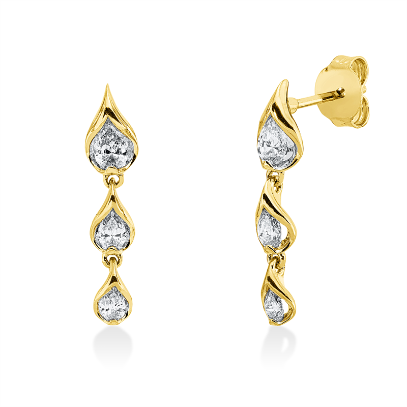 Ohrschmuck    aus 750/-18 Karat Gelbgold mit 6 Diamanten 0