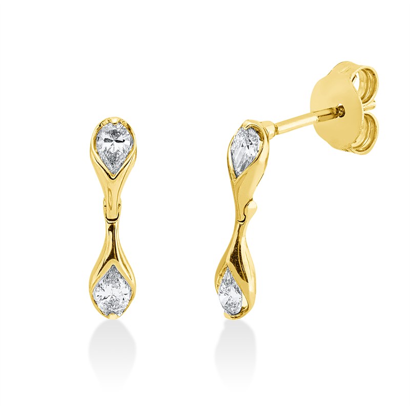 Ohrschmuck    aus 750/-18 Karat Gelbgold mit 4 Diamanten 0