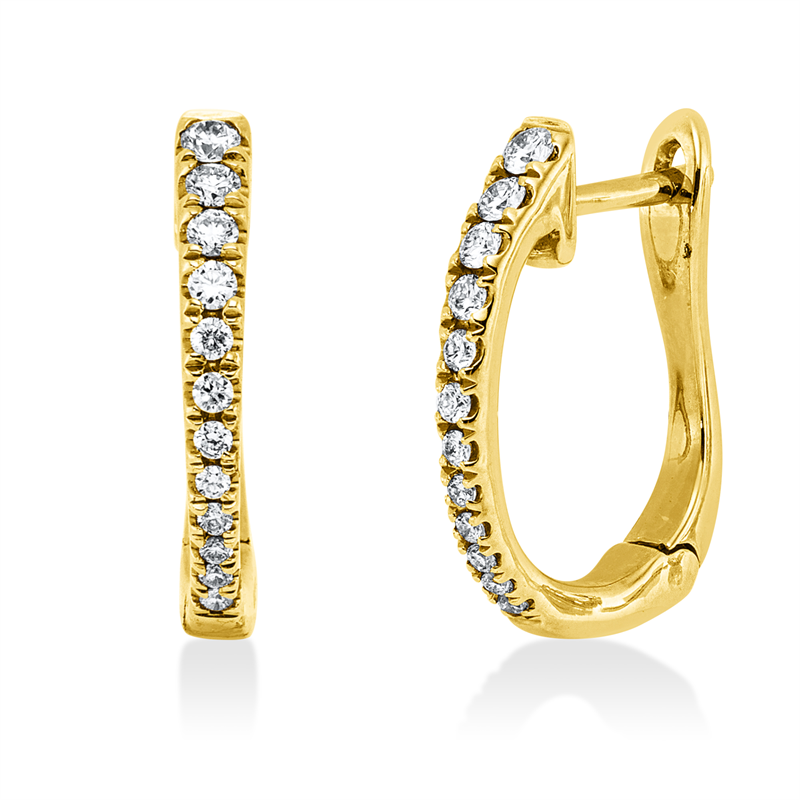 Creolen    aus 585/-14 Karat Gelbgold mit 24 Diamanten 0