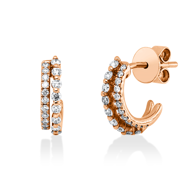 Ohrstecker    aus 585/-14 Karat Rotgold mit 42 Diamanten 0