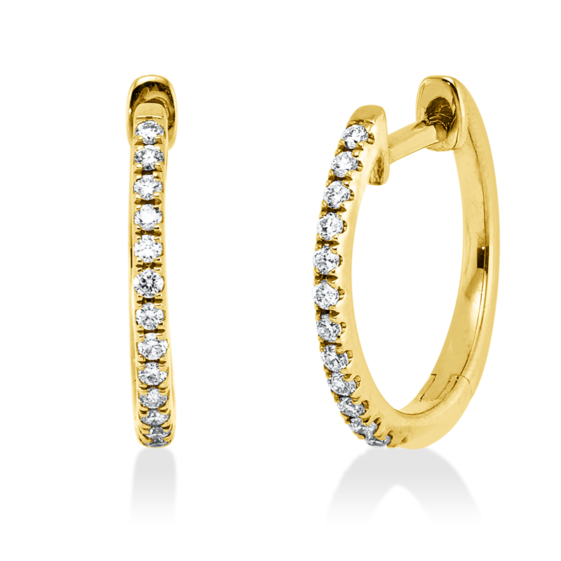 Creolen    aus 585/-14 Karat Gelbgold mit 30 Diamanten 0