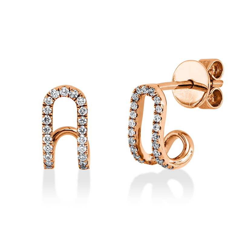 Ohrstecker    aus 585/-14 Karat Rotgold mit 46 Diamanten 0
