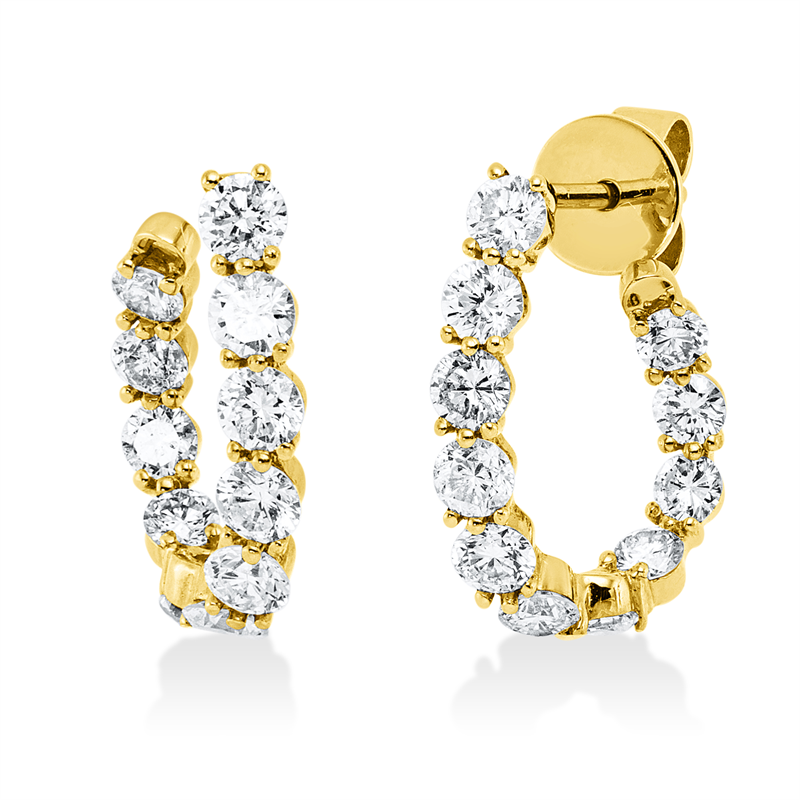 Ohrstecker    aus 750/-18 Karat Gelbgold mit 22 Diamanten 1