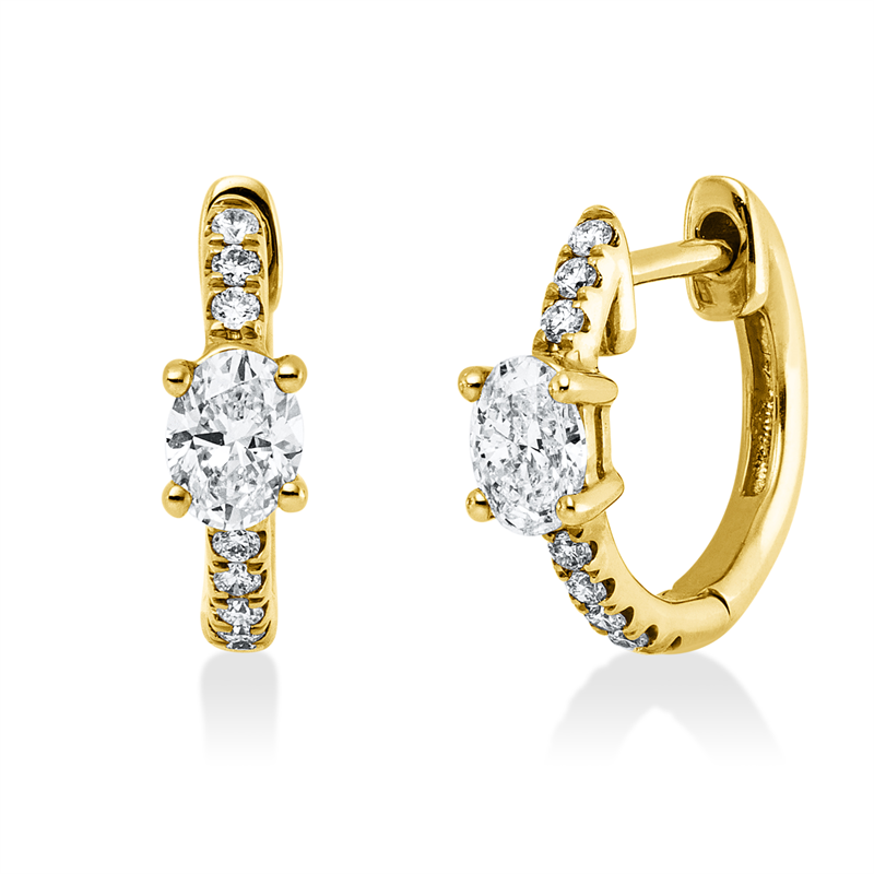 Creolen    aus 585/-14 Karat Gelbgold mit 18 Diamanten 0