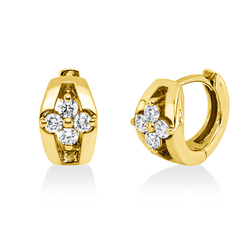 Creolen    aus 585/-14 Karat Gelbgold mit 8 Diamanten 0