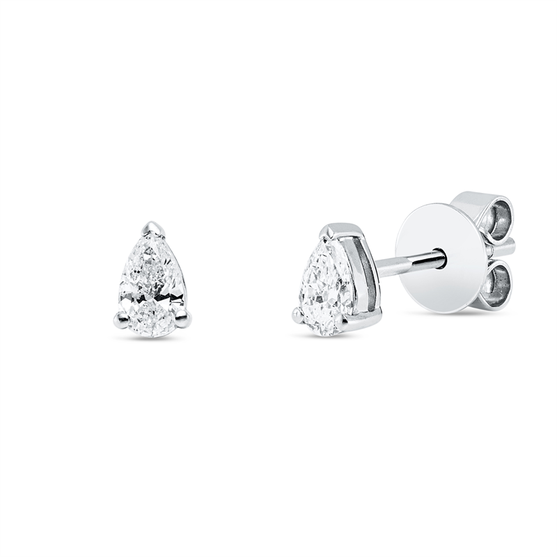 Ohrstecker    aus 585/-14 Karat Weißgold mit 2 Diamanten 0