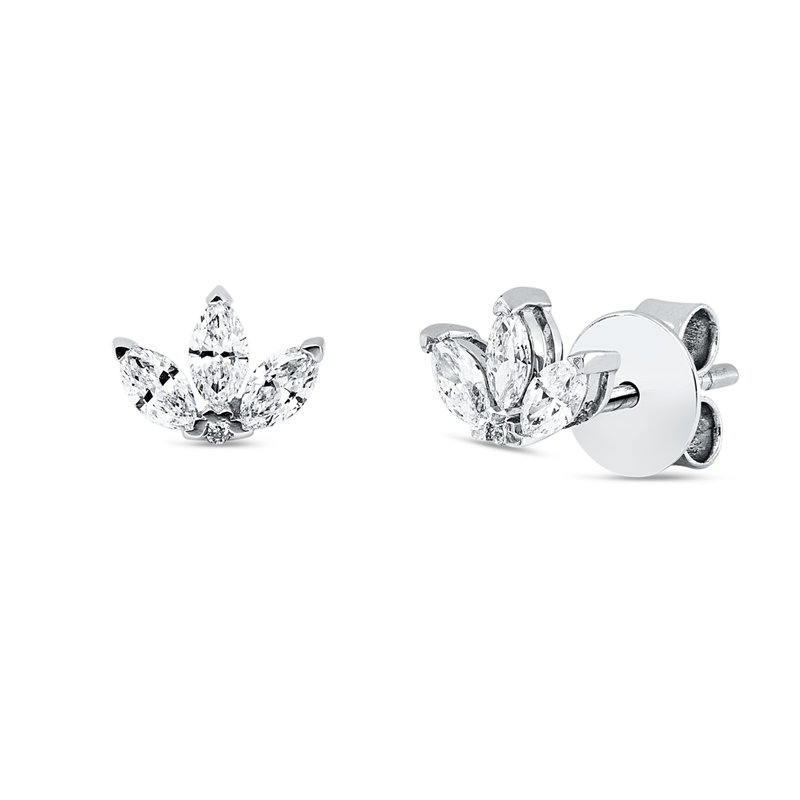 Ohrstecker    aus 585/-14 Karat Weißgold mit 8 Diamanten 0
