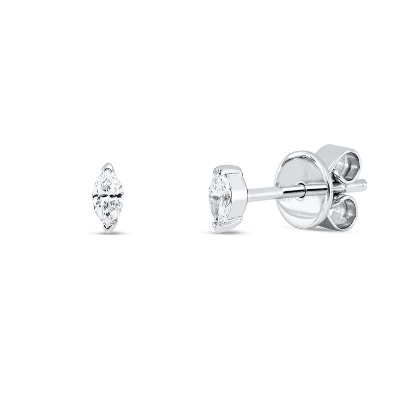 Ohrstecker    aus 585/-14 Karat Weißgold mit 2 Diamanten 0