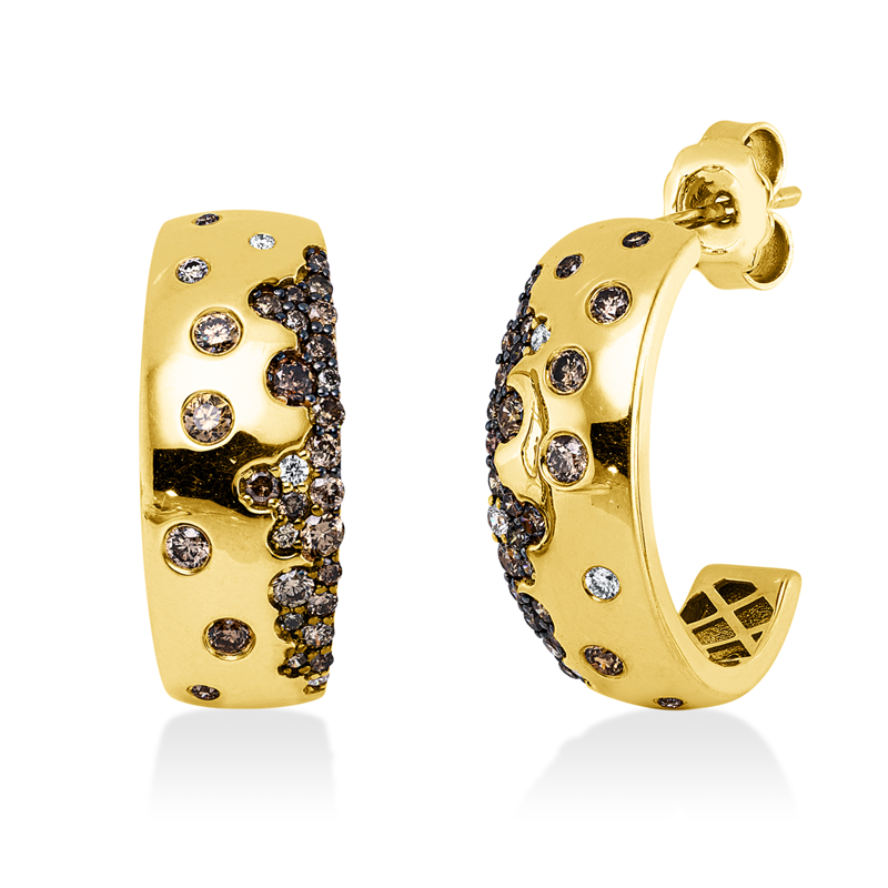 Ohrstecker    aus 750/-18 Karat Gelbgold mit 70 Diamanten 0