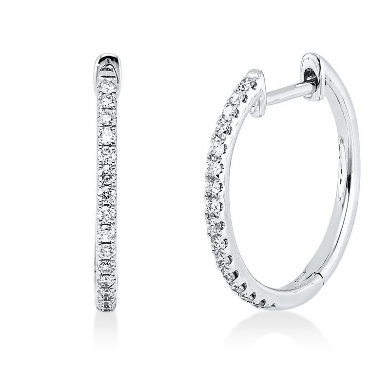 Creolen    aus 750/-18 Karat Weißgold mit 36 Diamanten 0