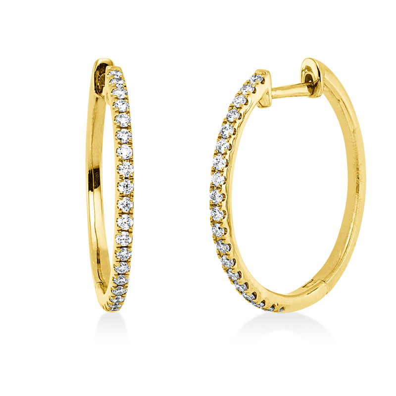 Creolen    aus 750/-18 Karat Gelbgold mit 42 Diamanten 0