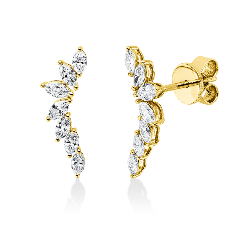 Ohrstecker    aus 585/-14 Karat Gelbgold mit 14 Diamanten 0