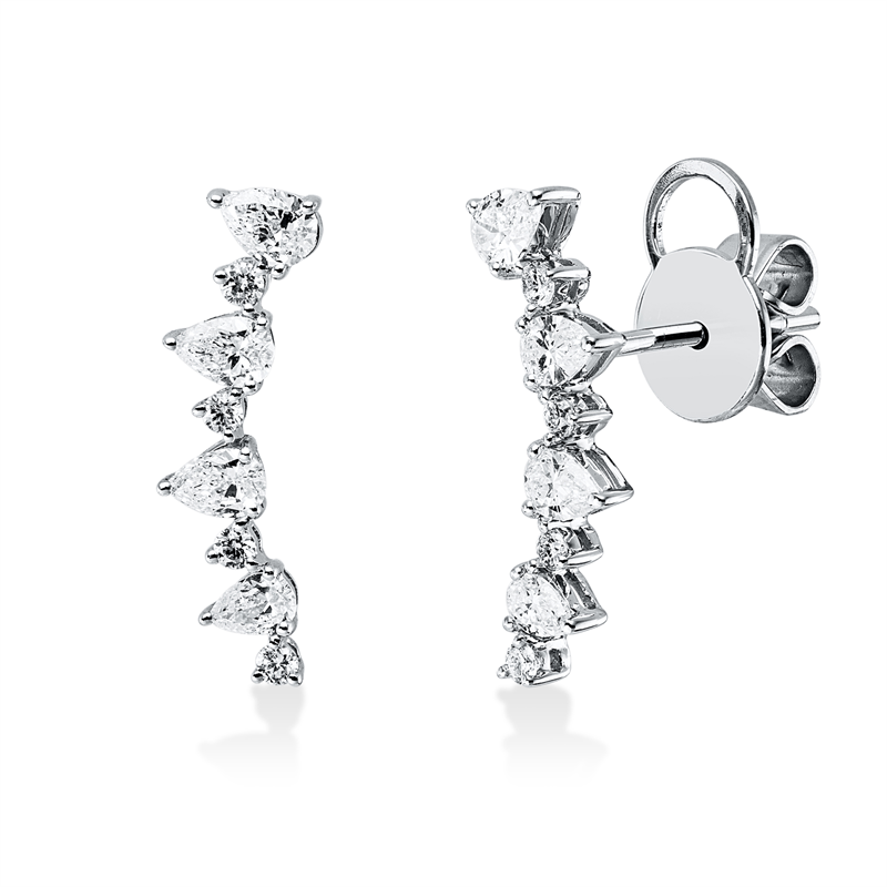 Ohrstecker    aus 585/-14 Karat Weißgold mit 16 Diamanten 0